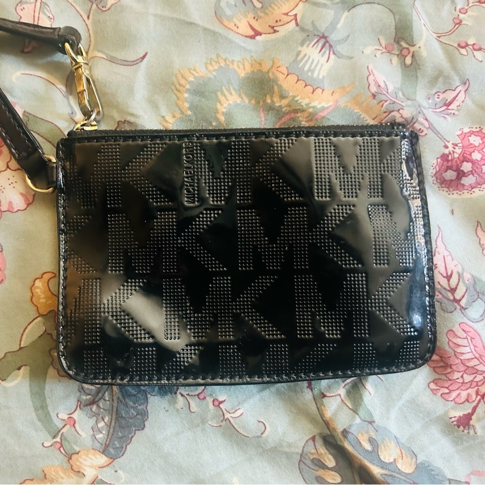 Michael Kors Black Monogram Wristlet